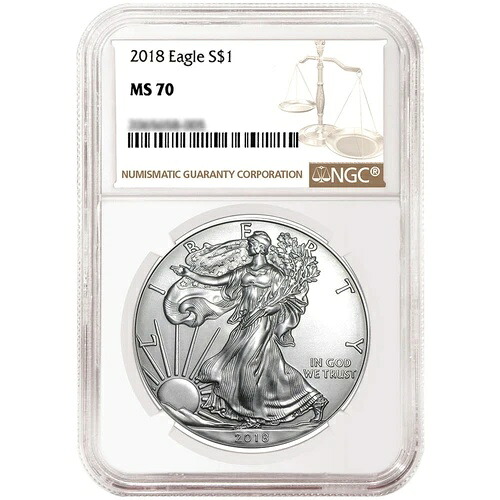 2018年 1ドル アメリカン シルバー イーグル NGC MS70 ブラウンラベル 48,180円