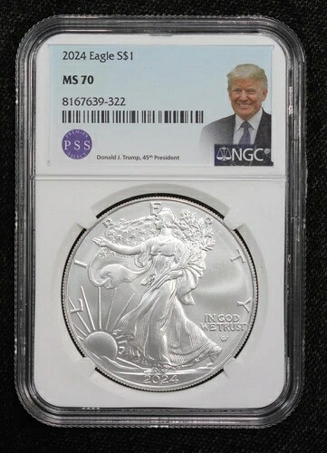 2024年 アメリカン シルバー イーグル 1ドル ドナルド・トランプ NGC プレミア セレクト シリーズ MS70 5FLT