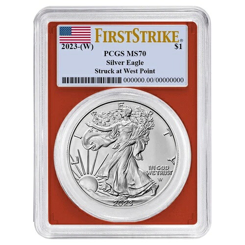 2023年 (W) 1ドル アメリカン シルバー イーグル PCGS MS70 FS フラッグラベル レッドフレーム 48,180円