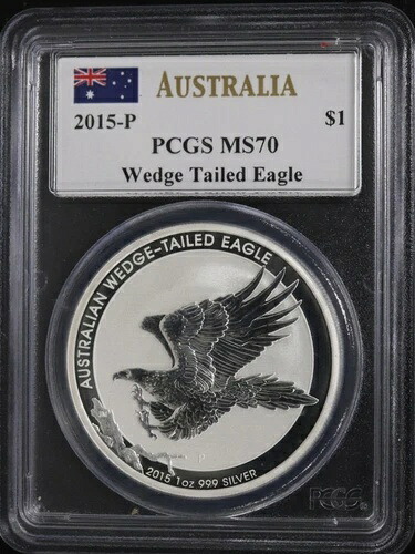 2015年 P オーストラリア ウェッジテールイーグル PCGS MS70 メルカンティ サイン