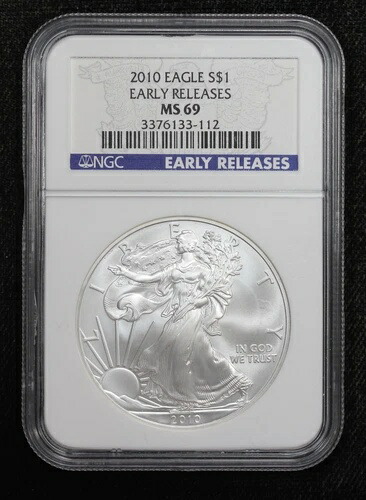 2010年 アメリカン シルバー イーグル $1 NGC アーリーリリース MS69 5NHV