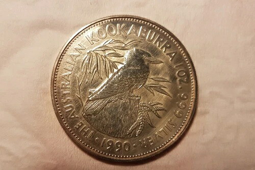 1990年 オーストラリア クッカバラ 5ドル硬貨 999 銀貨 1オンス トロイプルーフ 61,105円