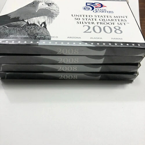 2008-S 米国造幣局 州昇格銀貨プルーフコインセット オリジナルパッケージ入り 5枚セット