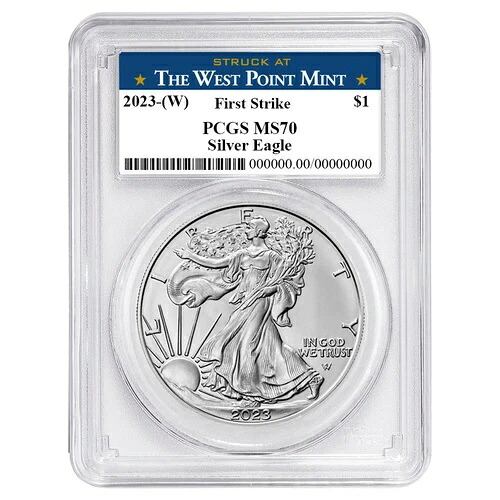 2023年 (W) 1ドル 1オンス アメリカンシルバーイーグル PCGS MS70 FS ウェストポイントラベル