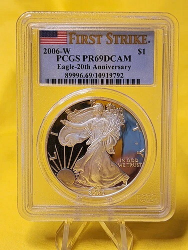 2006-W PCGS PR69DCAM ~アメリカンイーグル-20周年記念~ファーストストライク、トーニング付き