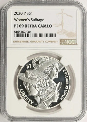 2020-P 1ドル女性参政権記念銀貨 NGC PF69 ウルトラカメオ