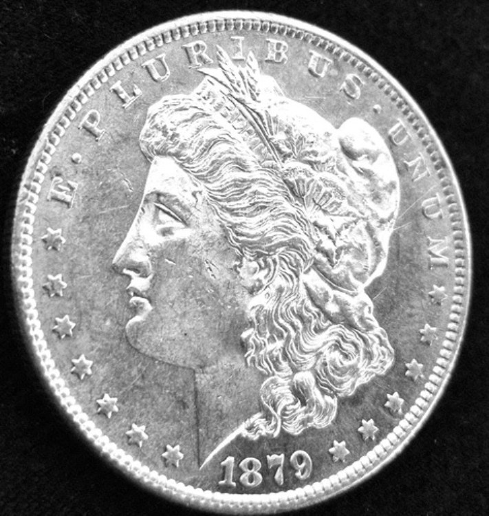 1879年 S モーガン 1ドル 90% 銀貨 新品同様の状態 流通品 ブラストホワイト