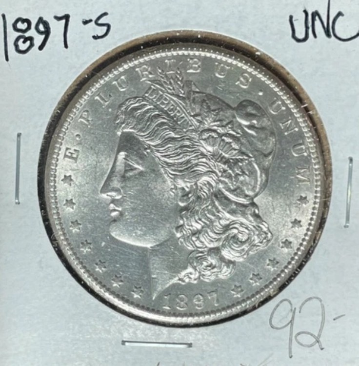 1897-S モーガン シルバードル ~UNC ~良品コイン~ 96,800円