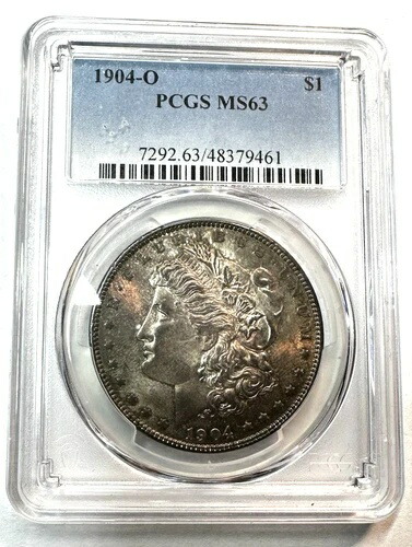 1904-O モルガン・ダラー MS-63 PCGS 美しいライトレッド/グリーントーン 730IN
