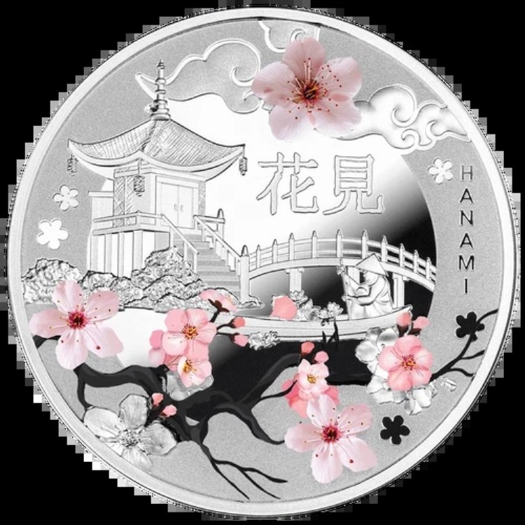 2025年ニウエ花見桜17.50グラム銀デジタル印刷プルーフコイン