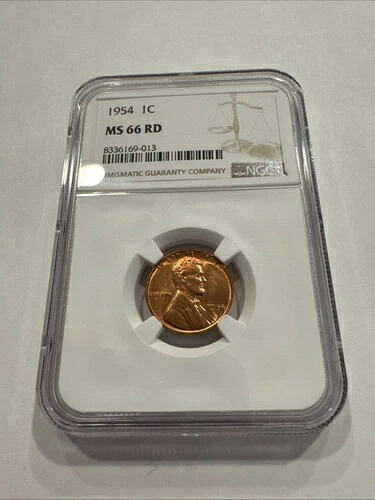 1954年 リンカーン ウィート セント MS66 RD NGC #70 説明をご覧ください