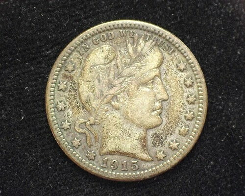 HS&C: 1915 S バーバー クォーター VF - 米国コイン