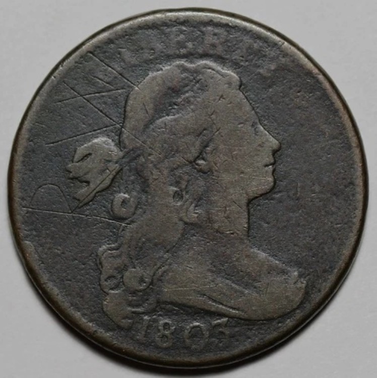 1803年 ドレープバスト ラージセント - グラフィティ - 米国1セント銅貨
