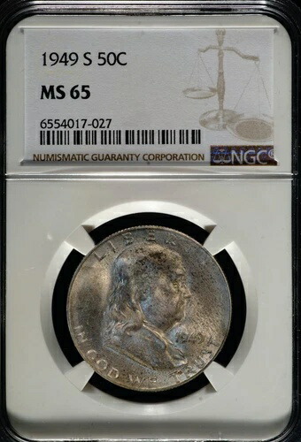 1949-S シルバー フランクリン ハーフドル NGC MS 65 017-025