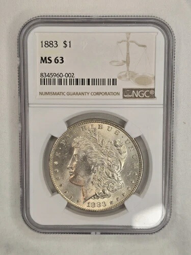 1883年 モルガン銀貨 NGC MS 63 1ドル米国コイン
