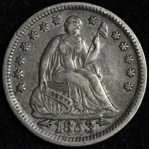 1853年 シーテッド・リバティ シルバー ハーフダイム XF+ E195 UGMF