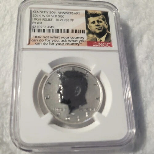 2014-W シルバー ケネディ NGC リバース PF69 ハイレリーフ 50周年記念 # 20