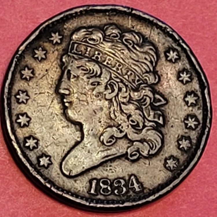 1834年 クラシックヘッド ハーフセント 1/2セント（米国）