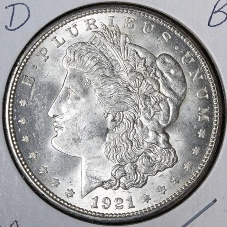1921-D モーガン シルバー ダラー BU 未流通 MS E393 QAET