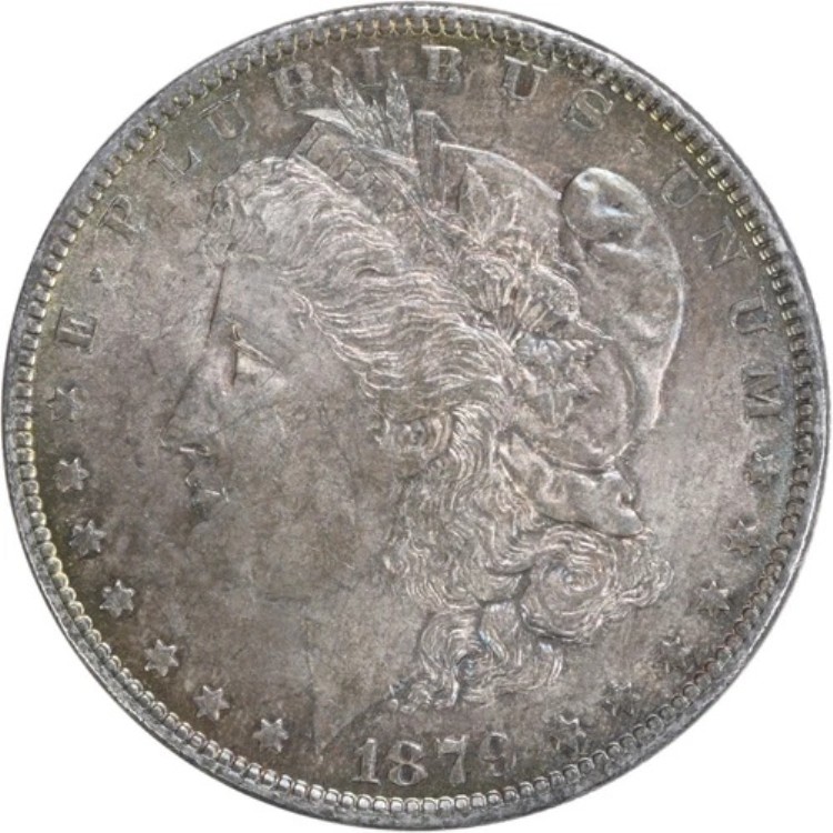 1879-O モルガン銀貨 ガンメタルトーン チョイス BU 未認定トーン #1038