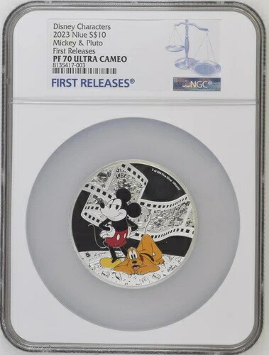 ミッキーとプルート ディズニー ミッキー＆フレンズ 2023 3オンス シルバーコイン ニウエ NGC 70 FR