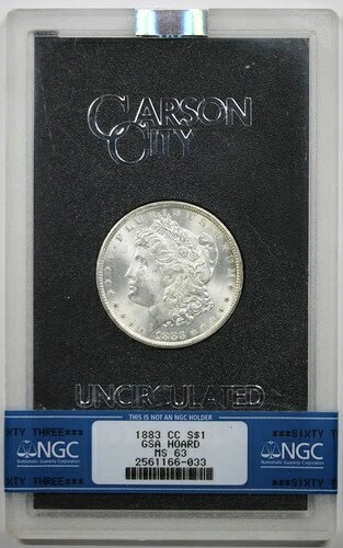1883-CC モルガン・ダラー $1 MS 63 NGC GSA ホードボックスとCOA