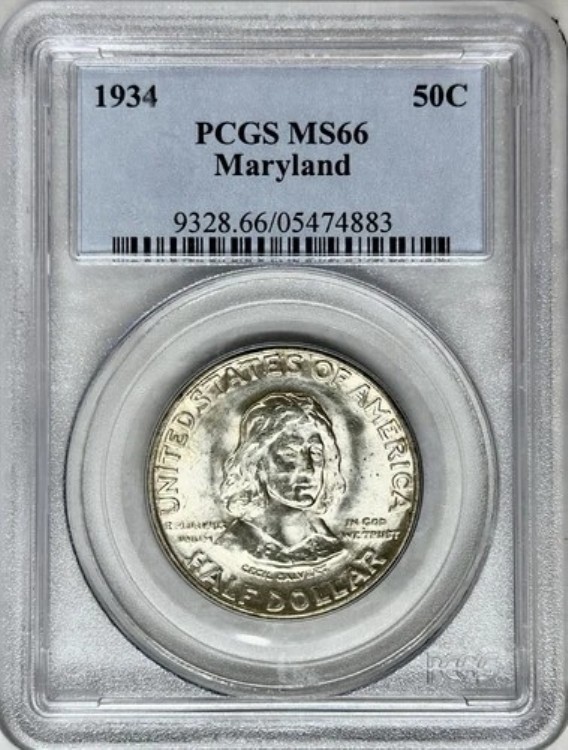 1934年メリーランド記念ハーフドル金貨 PCGS MS66