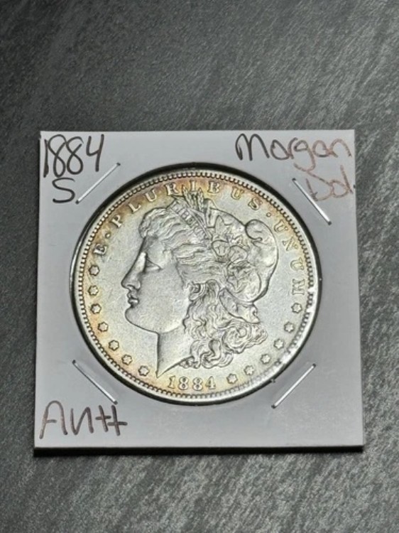 1884年 S モーガン銀貨 AU++ 未流通タフデイトコイン (Raw16251)