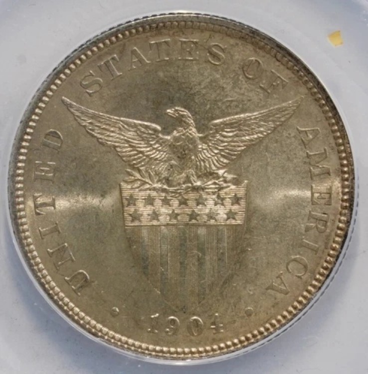 1904年フィリピン銀貨 50セント ANACS MS-64
