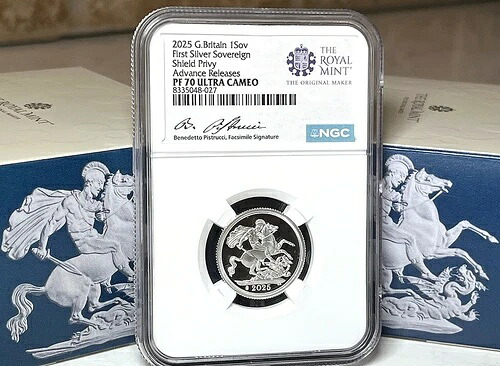 2025年 イギリス 1SOV ファースト シルバー ソブリン金貨 プライベート NGC PF70 AR ????