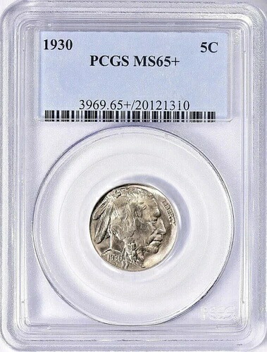 1930年製バッファローニッケル：PCGS MS 65+ 非常に鮮明な打刻 ~ 送料無料