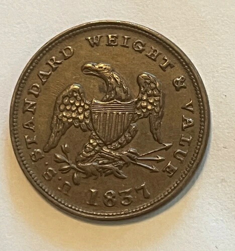 1837年 ハーフセント 純銅製 美品 AU