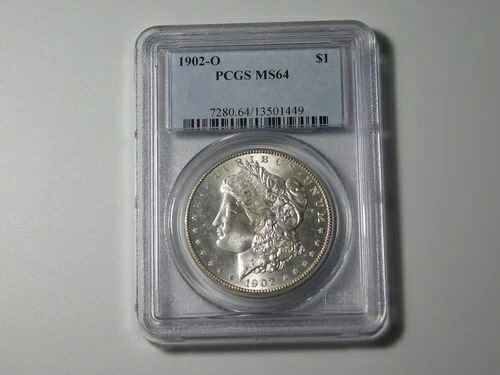 古い銀貨 1902年 O モルガン シルバードル PCGS MS64