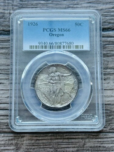 1926年オレゴン州50セント記念銀貨ハーフドル PCGS MS 66 152,900円