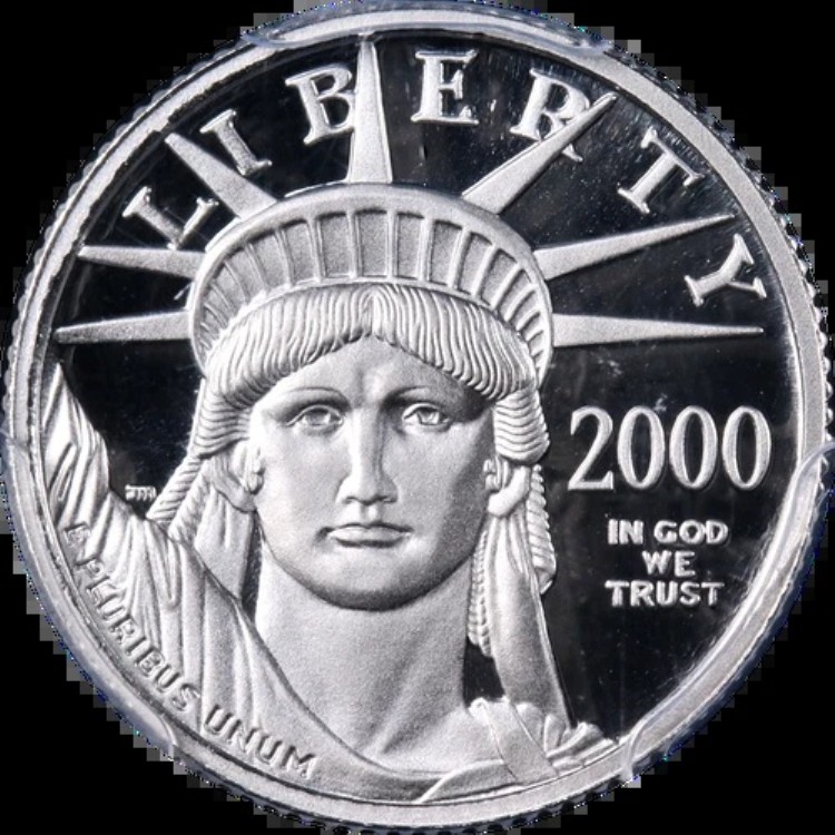 2000-W プラチナ アメリカンイーグル 10ドル PCGS PR70 DCAM ブルーラベル - 在庫あり