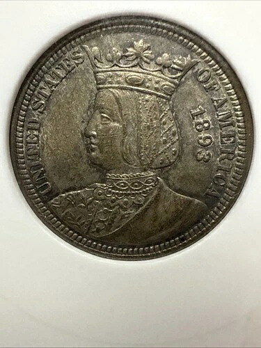 1893年 イザベラ記念クォーター 25セント ANACS AU 55