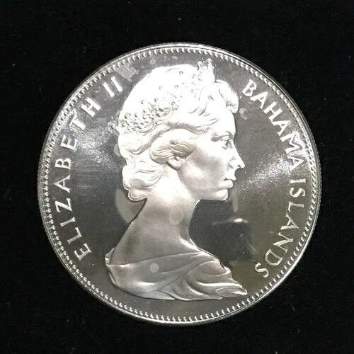 希少 1970年 バハマ 巨大海賊敗北 モットー プルーフ シルバー 5ドルコイン 5ドルコイン