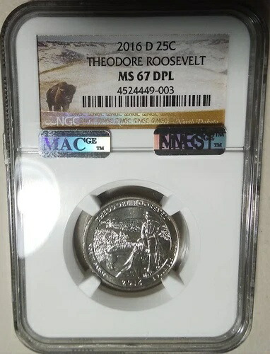 :2016-D 25C セオドア・ルーズベルト ノースダコタ ATB NGC MS67DPL MAC レア R8 トップポップ