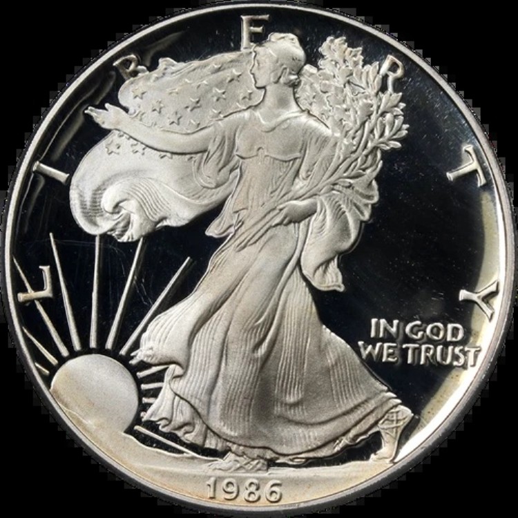 1986-S シルバー アメリカンイーグル $1 PCGS PR70 DCAM アメリカ製ラベル