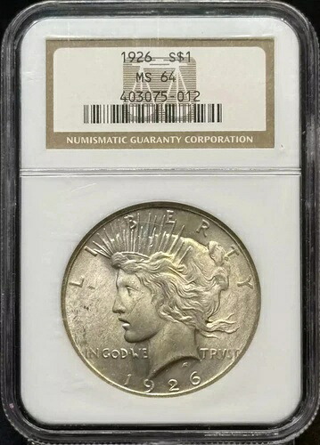 1926年ピースシルバーダラー NGC MS-64