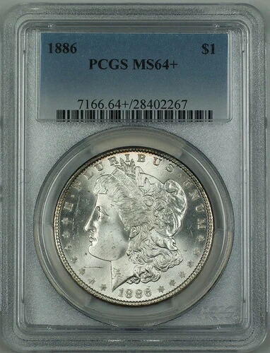 1886年 モルガン銀貨 PCGS MS-64+ (良質コイン) DMK