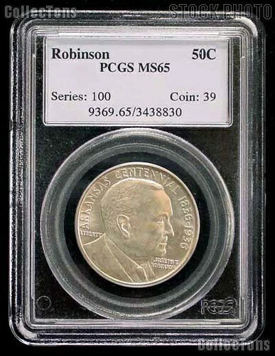 1936年アーカンソー州建国100周年記念ロビンソン銀貨（PCGS MS 65）