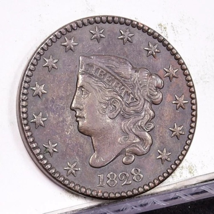 1828年製ラージセント - Ch XF/AU 詳細、クリーニング済み (#55100-L)｜WORLD RESOURCE【KING店】