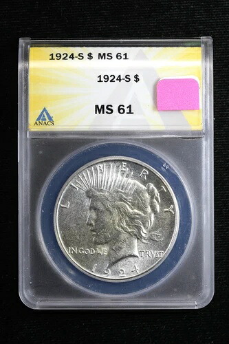 1924-S ピースダラー ANACS MS61 39SW