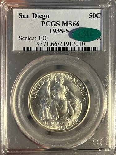 1935-S PCGS & CAC MS66 サンディエゴ記念ハーフドル|WORLD RESOURCE【KING店】