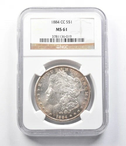 MS61 1884-CC モルガン銀貨 NGC *5668