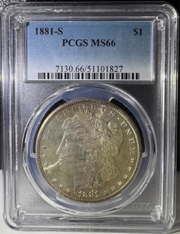 1881-S 1ドル モルガン・ダラー PCGS MS66 トーン (827)