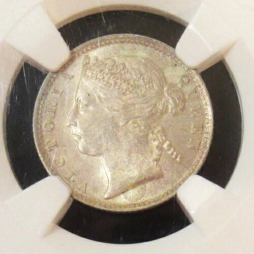 海峡植民地：イギリス植民地。ビクトリア州10セント、1889年、MS63、NGC。PQ!!!
