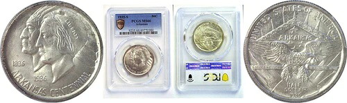 1935-S 50セントアーカンソー記念ハーフドル - PCGS MS-66|WORLD RESOURCE【KING店】