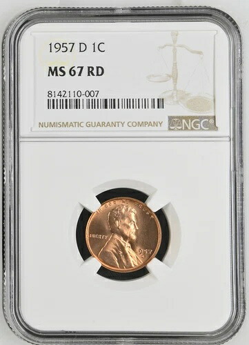 1957年 D リンカーン ウィート セント NGC MS-67 RD|WORLD RESOURCE【KING店】